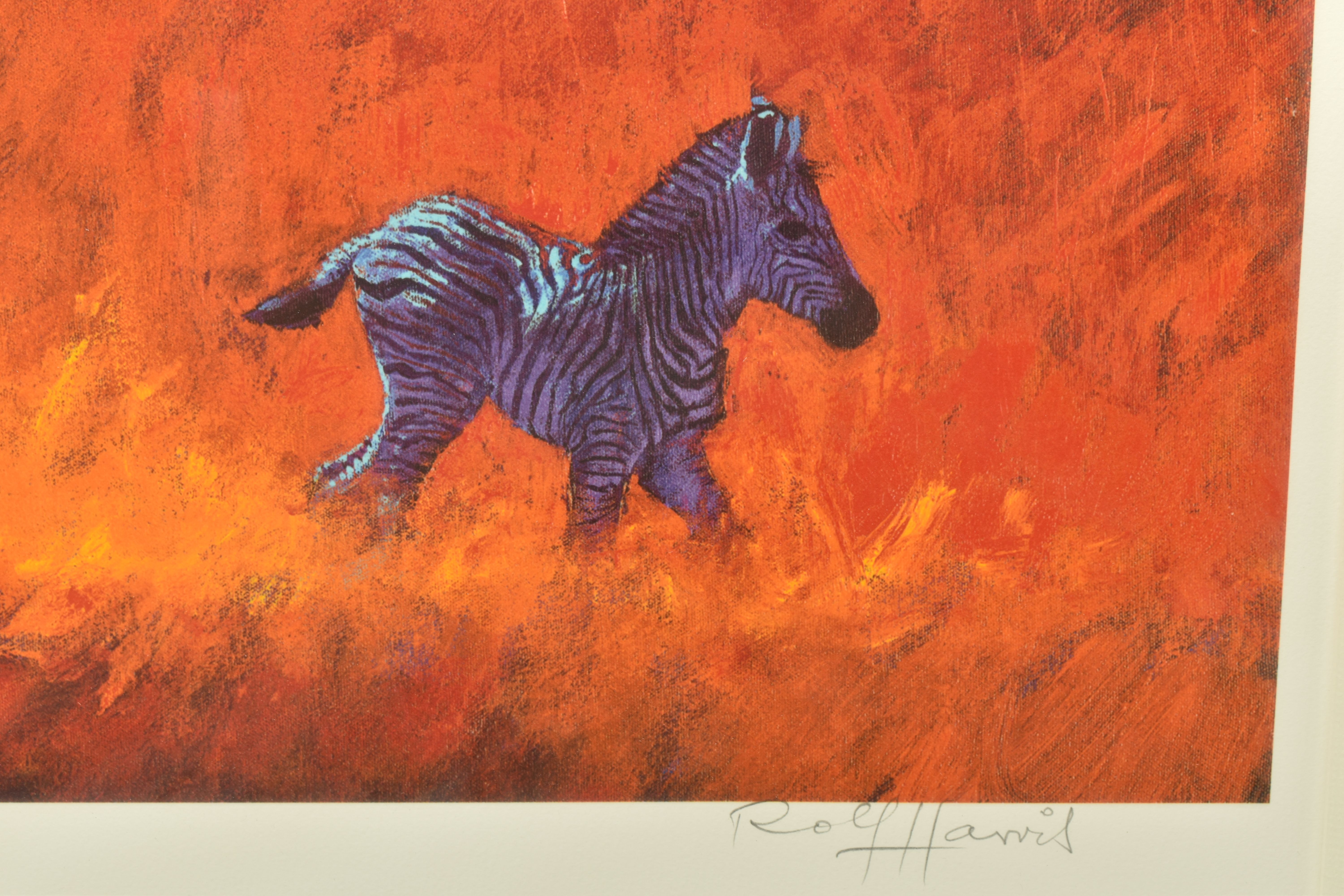 ROLF HARRIS (AUSTRALIA 1930) ' ZEBRA AND WILDEBEEST', a signed limited edition print on paper, 50/ - Image 4 of 10