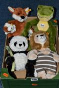 FOUR STEIFF 'BEST FOR KIDS' ANIMALS, comprising 'Foxy Fox, 282041, height 28cm, 'Froggy' Frog,