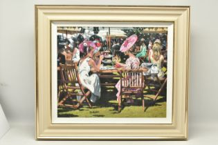 SHERREE VALENTINE DAINES (BRITISH 1959) 'AFTERNOON TEA AT ASCOT' a signed limited edition print on