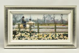ROLF HARRIS (AUSTRALIAN 1930), 'RIDING IN THE SPRING', a signed limited edition print on board of