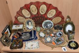 A COLLECTION OF PICTURE FRAMES, BAGS, PURSES AND SUNDRY ITEMS, to include a photograph frame in