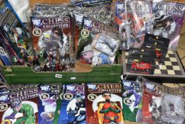 A BOX OF DC CHESS COLLECTION MAGAZINES AND FIGURES, issues 1-20 and 24 have had the figures