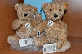 TWO STEIFF 'ELMAR' TEDDY BEARS, no.022456, golden polyester, height 32cm, with tags and labels