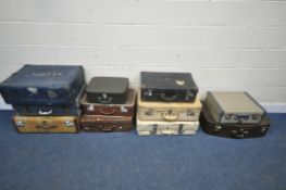 ELEVEN TRAVELING CASES, of various shapes, sizes, styles, colours, etc (condition report: all with