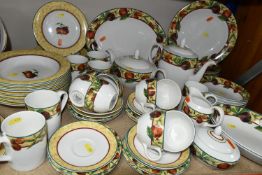 A ROYAL DOULTON EVERYDAY 'AUGUSTINE' T.C.1196 PATTERN PART DINNER SERVICE, comprising coffee pot,