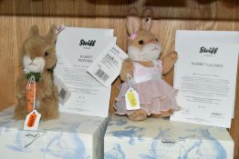 TWO BOXED STEIFF LIMITED EDITION RABBITS, comprising 'Rabbit Mommel', no.021534, limited edition