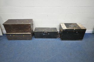FOUR TOOL CHESTS, of various sizes, styles and colours, largest width 77cm x depth 47cm x height