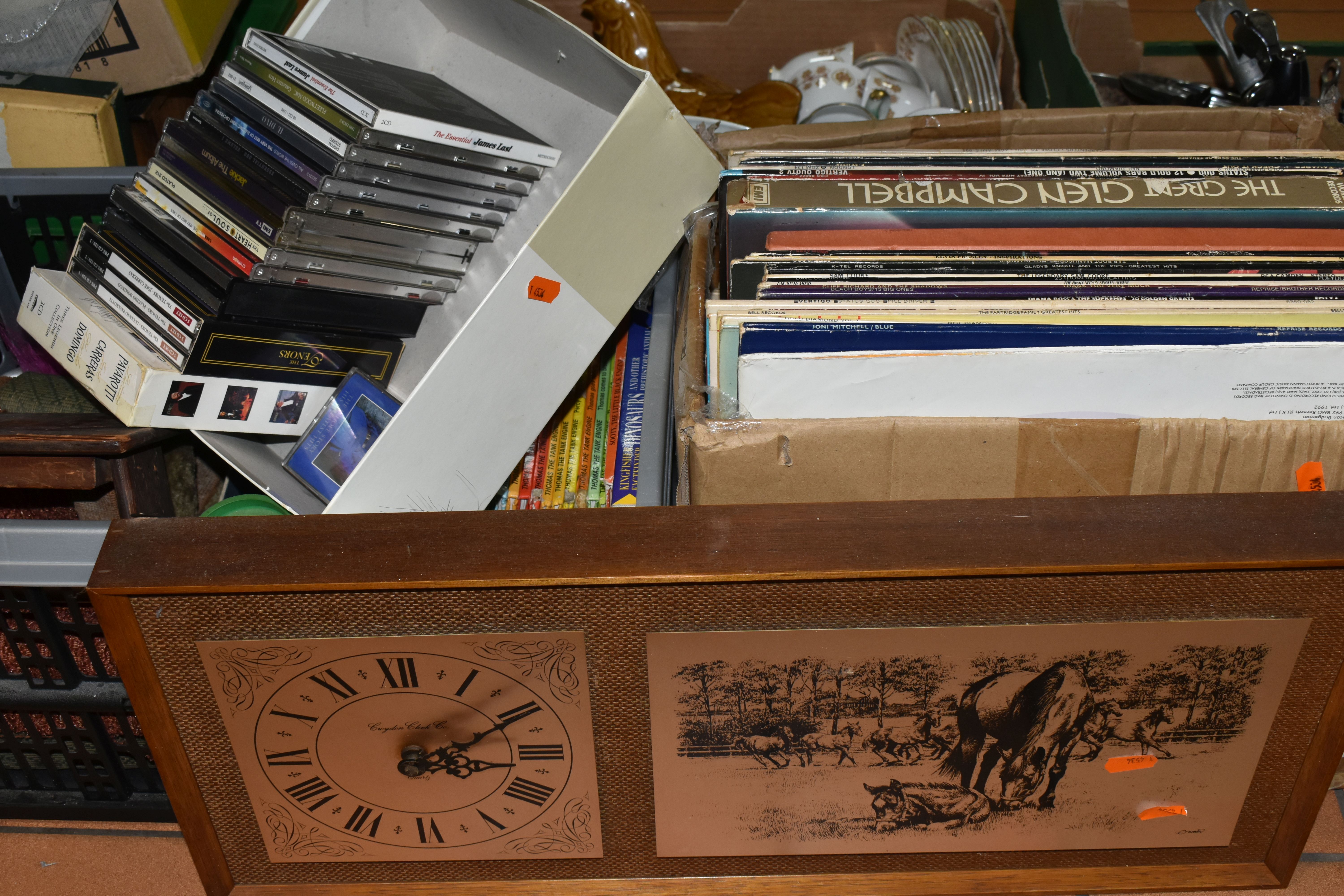 SIX BOXES AND LOOSE CERAMICS, GLASS, RECORDS, BOOKS AND SUNDRY ITEMS, to include over thirty LPs and - Image 10 of 10