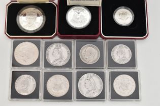 ASSORTED COINS, to include a cased 1890 Victoria Crown coin, a cased 1889 Victoria Crown coin, a