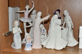 NINE BOXED ROYAL WORCESTER FIGURES / FIGURE GROUPS, comprising 'My Little Butterfly', a reproduction