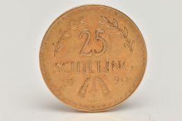 AUSTRA GOLD 25 SCHILLING COIN 1929, 5.8 grams, 21mm, .900 fine