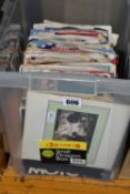 A BOX OF 7 INCH SINGLE RECORDS, artists include Dave Berry, Brenda Lee, Buddy Holly, The Four