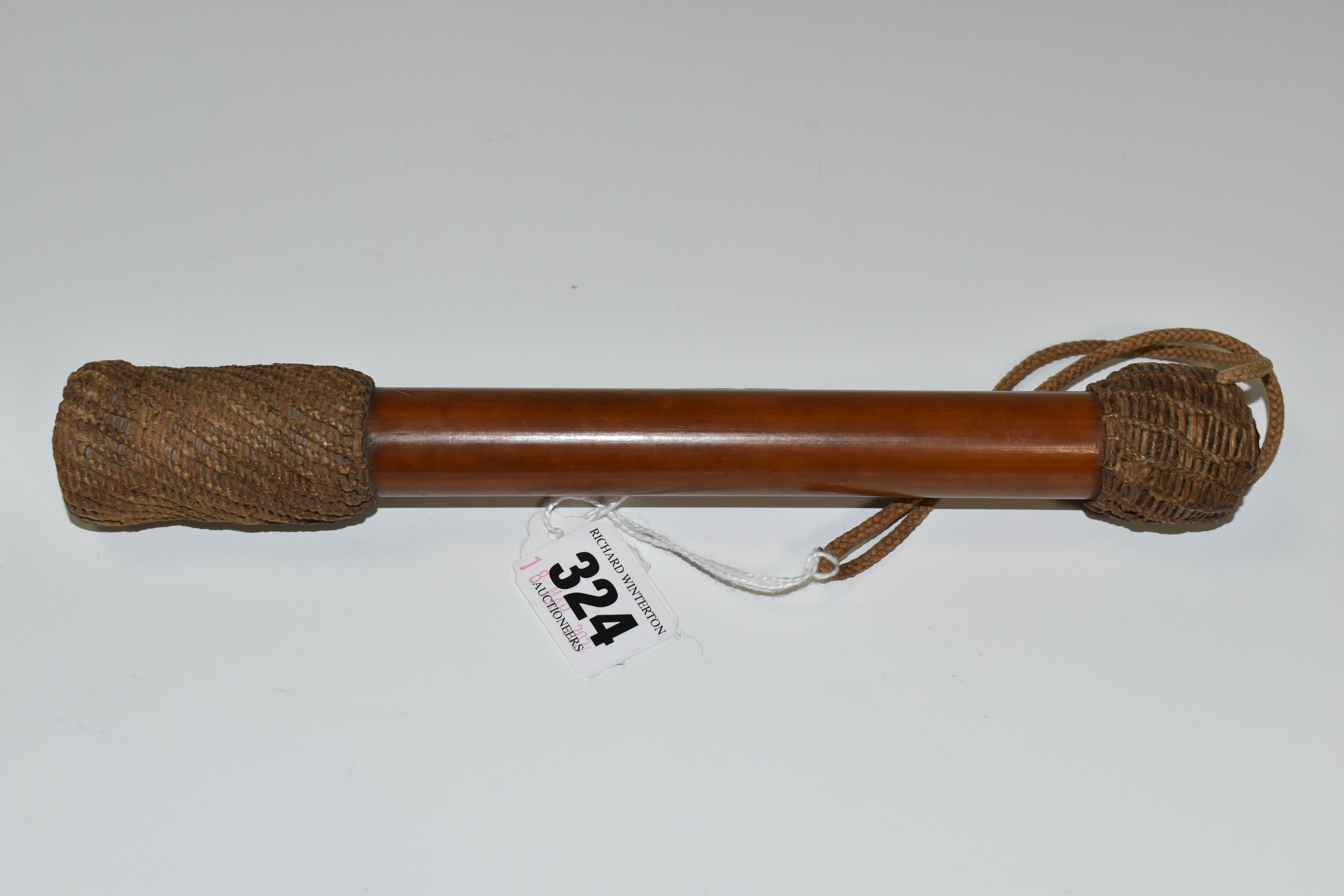 A VICTORIAN NAVAL COSH, 'Boson's Persuader' wooden cosh with plaited and knotted twine and lead - Image 4 of 4