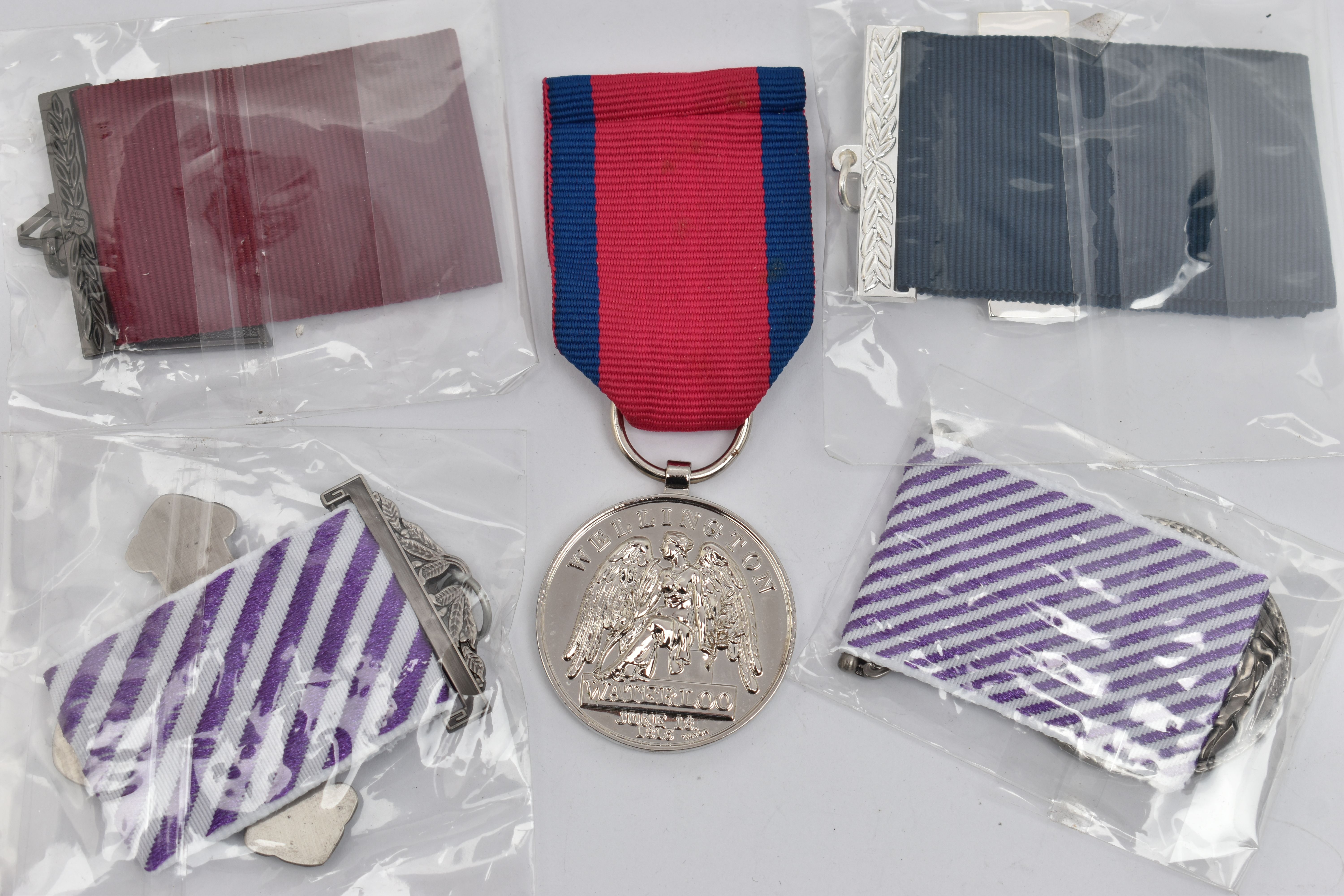 FIVE REPLICA MEDALS WITH RIBBONS - Image 2 of 3