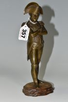 A LATE 19TH / EARLY 20TH CENTURY BRONZE FIGURE OF NAPOLEON BONAPARTE AFTER EMILE GUILLEMIN, modelled