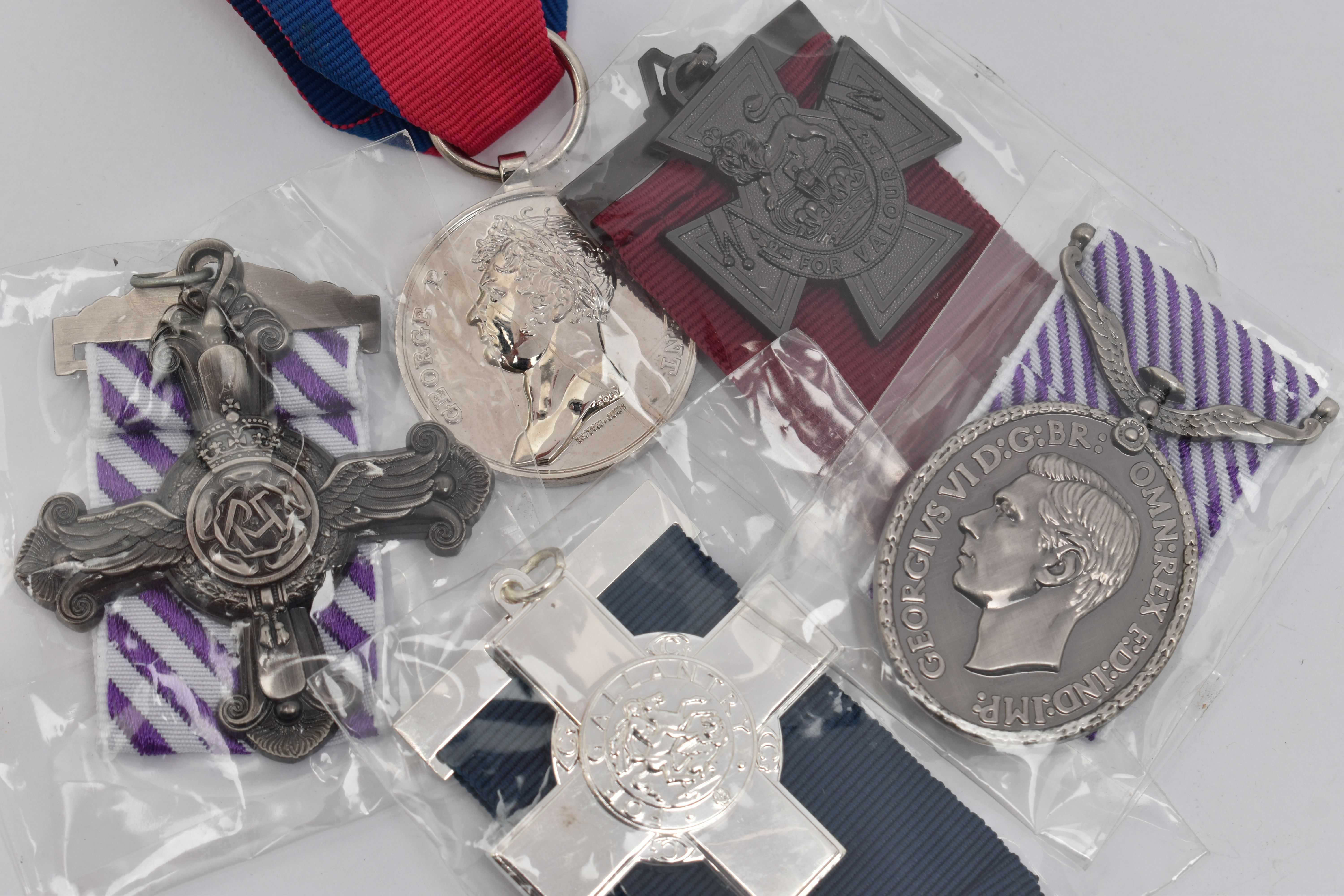 FIVE REPLICA MEDALS WITH RIBBONS - Image 3 of 3