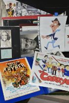 CARRY ON' FILM EPHEMERA, A Large Collection of Photographs, Lobby Cards, Letters, Cartoons, etc from