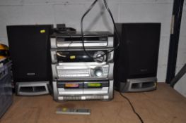AN AIWA Z-L20 DIGITAL AUDIO SYSTEM with matching speakers and remote (PAT pass and working)