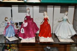 FOUR BOXED ROYAL DOULTON FIGURINES, comprising three limited edition 'Pretty Ladies' Alexandra