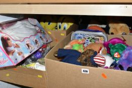 FOUR BOXES AND LOOSE TV TIE IN TOYS, BEANIE BABIES AND MCDONALDS TOYS, to include a box of TY beanie