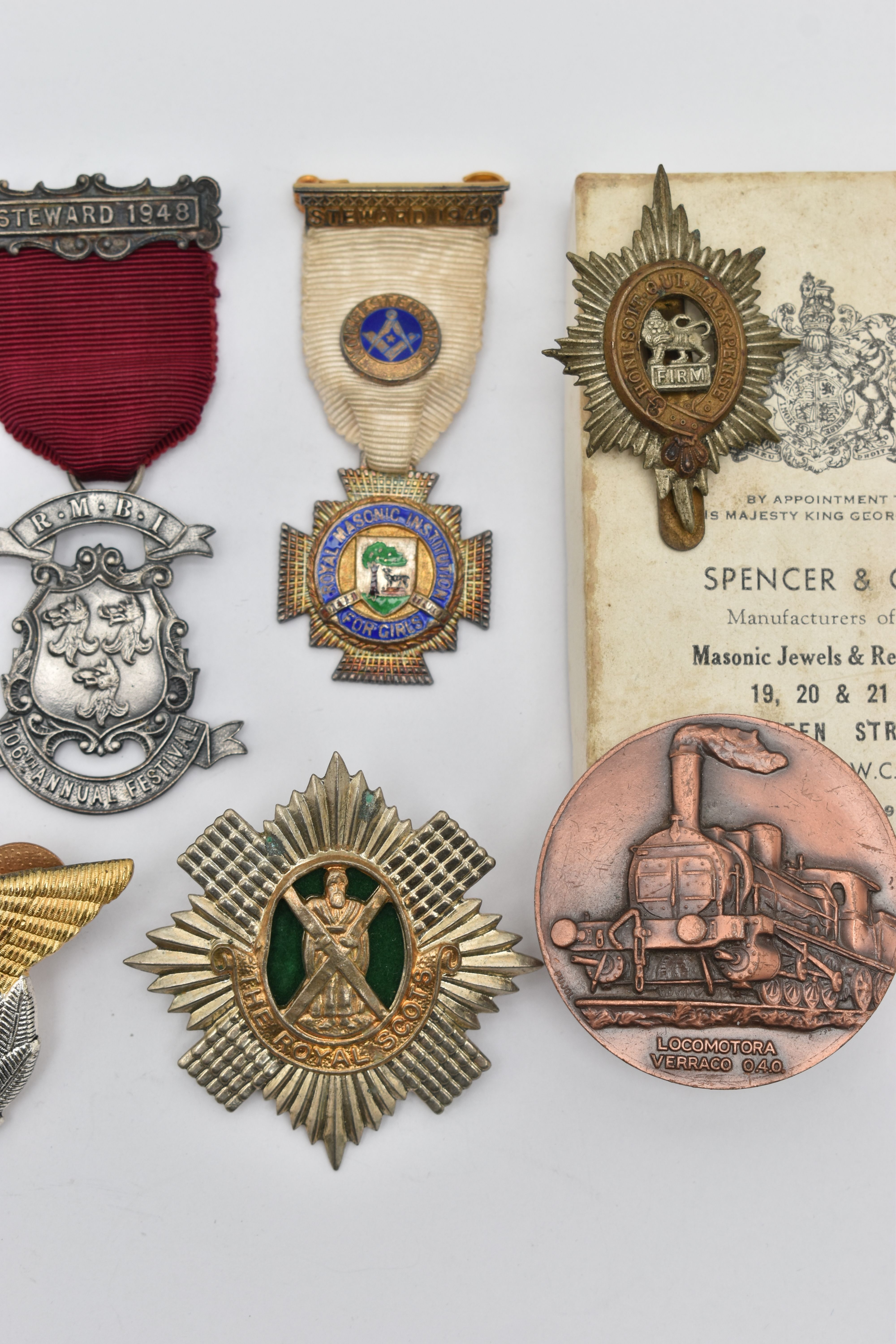 ASSSORTED MEDALS AND A MEDALLION, various medals including Masonic, The Royal Scots, etc some with - Image 3 of 6