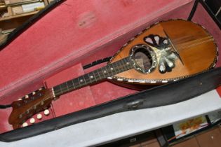 A LATE 19TH CENTURY ITALIAN MANDOLIN, with original hard case, the mandolin has a paper label inside