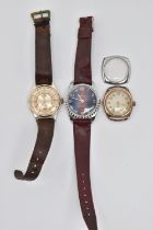 THREE WATCHES, to include a gents 'Smiths Empire' watch on a brown strap, a gents 'Original De Luxe'