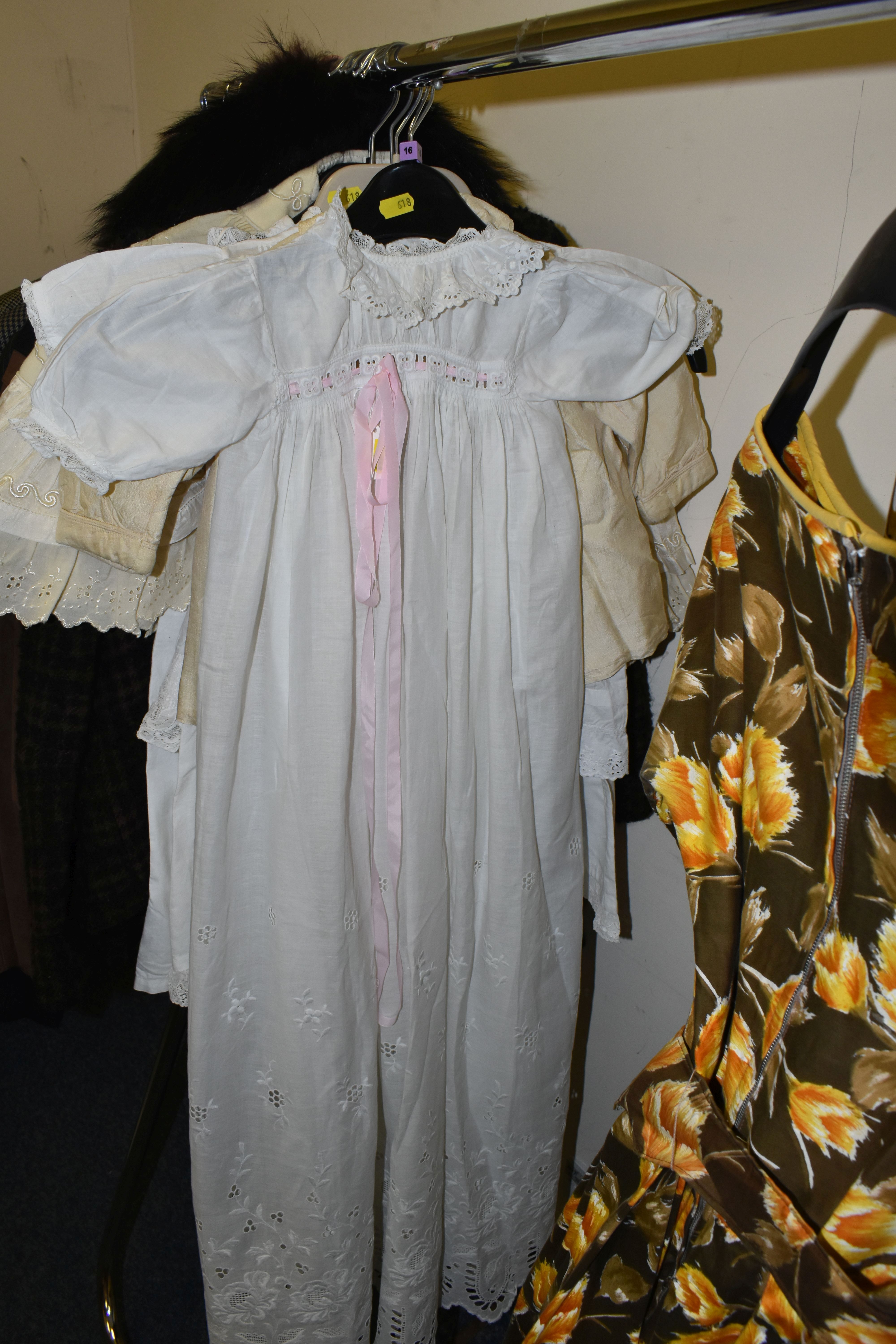 A COLLECTION OF EARLY 20TH CENTURY BABY CLOTHES AND MID TWENTIETH CENTURY DRESSES, comprising - Image 7 of 14