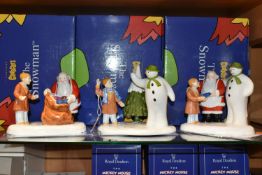 THREE BOXED COALPORT CHARACTERS 'THE SNOWMAN' FIGURE GROUPS, comprising 'The Snowman /Father