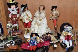 A COLLECTION OF KING CHARLES I THEMED PUPPETS AND DOLLS, ETC, including Devereaux Models of