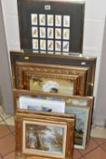 A SMALL QUANTITY OF PAINTINGS AND PRINTS ETC, to include a Harry Gentle oil on board depicting