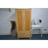 A MODERN DOUBLE DOOR WARDROBE, with two drawers, width 90cm x depth 60cm x height 191cm, a