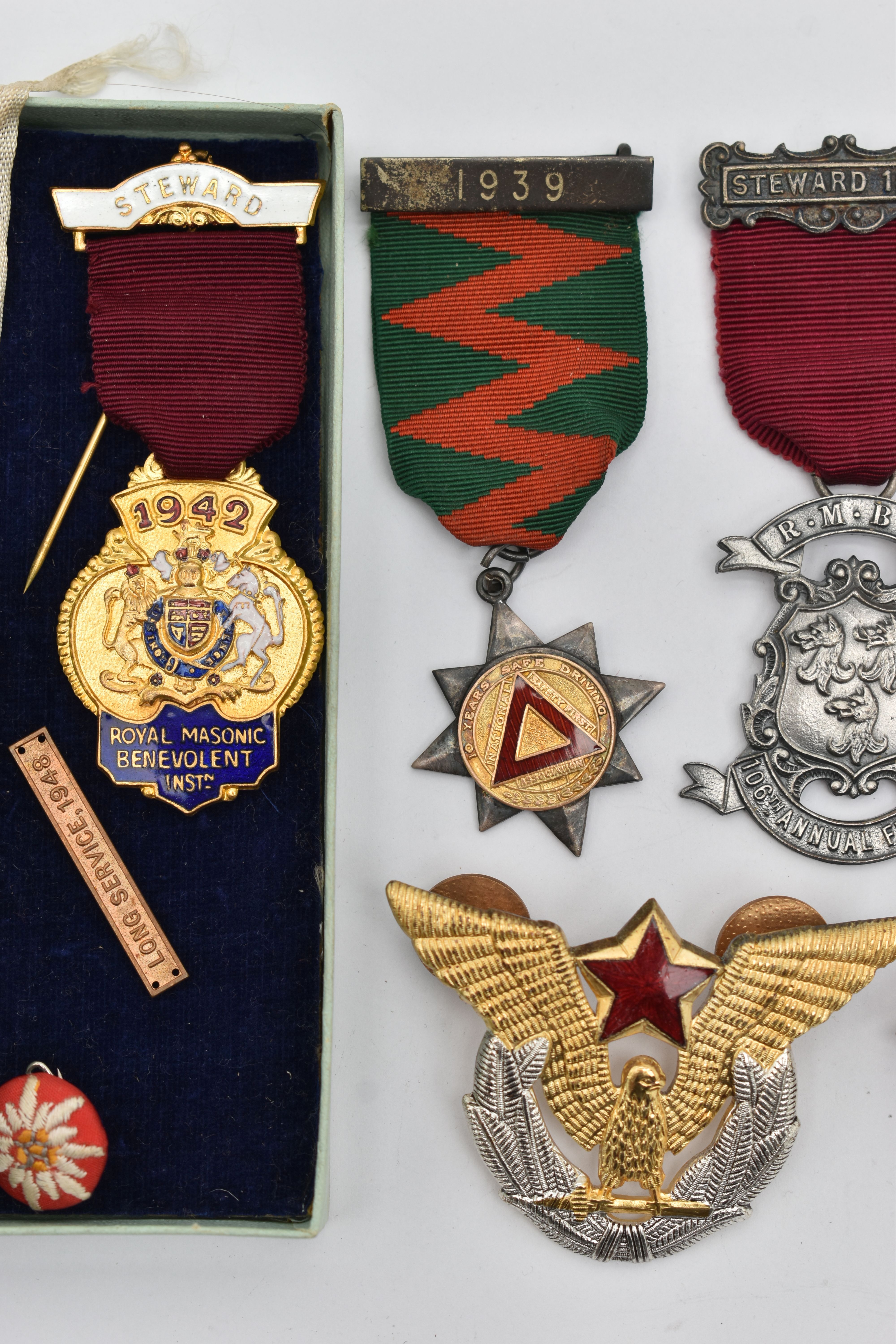 ASSSORTED MEDALS AND A MEDALLION, various medals including Masonic, The Royal Scots, etc some with - Image 2 of 6