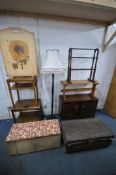 A VARIETY OF OCCASIONAL FURNITURE, to include a 20th century mahogany double door cabinet, width