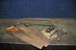 A SELECTION OF CARPENTRY TOOLS including a Stanley No110 block plane, a Stanley No63 Spokeshave, a