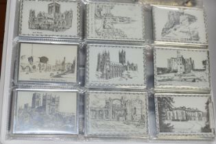 A FOLDER OF PRINTED HANDBAG / POCKET MIRRORS, twenty-three in total depicting Cathedrals and tourist