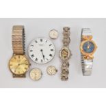 ASSORTED WATCHES AND PARTS, to include a small ladies 'Rolex Precision' movement, with a 9ct gold