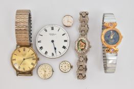 ASSORTED WATCHES AND PARTS, to include a small ladies 'Rolex Precision' movement, with a 9ct gold