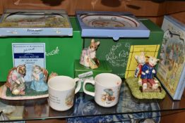A COLLECTION OF BOXED AND LOOSE BEATRIX POTTER AND RUPERT GIFTWARE AND FIGURES, comprising a boxed