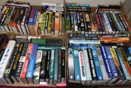 FOUR BOXES OF BOOKS, containing over 100 miscellaneous titles, mostly in hardback format, subjects