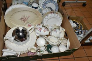 THREE BOXES OF TEA AND DINNER WARE, to include a fifteen piece Coalport Junetime tea set, six