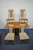 TOM ROBERTSON, MCINTOSH OF KIRKCALDY, A MID CENTURY TEAK DROP LEAF TABLE, with double x-framed legs,