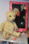 TWO VINTAGE TEDDY BEARS, comprising a boxed Denys Fisher Boston Wendy bear, black plush bear with