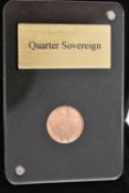 A BOXED PERSPEX DISPLAY QUARTER SOVEREIGN 2018 Gibraltar coin
