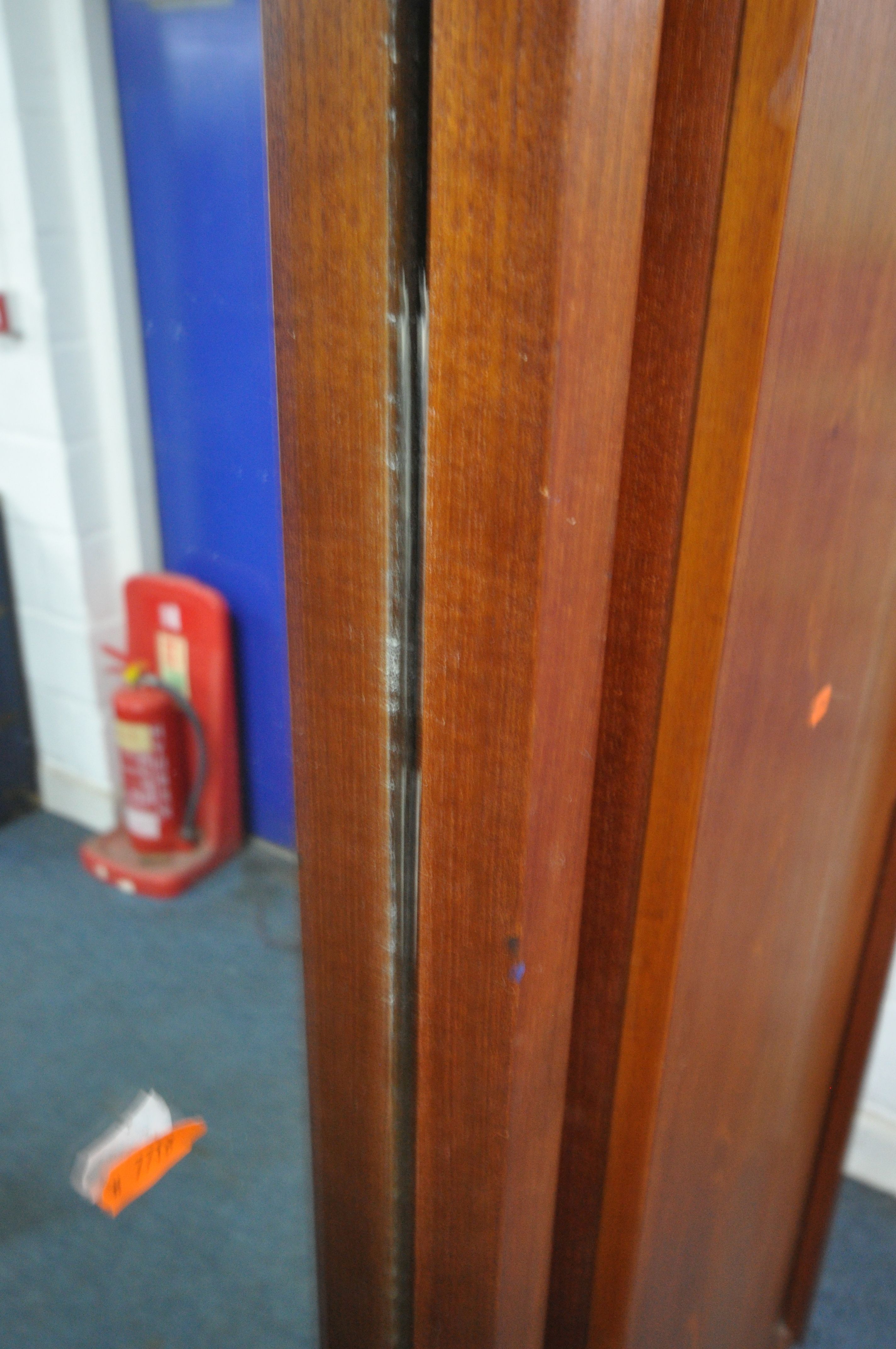 AN AUSTINSUITE MID CENTURY TEAK WARDROBE, with a single tambour sliding door and mirror, width 122cm - Image 3 of 4