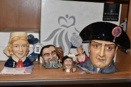 TWO BOXED ROYAL DOULTON CHARACTER JUGS AND TWO OTHERS UNBOXED, comprising a large limited edition '