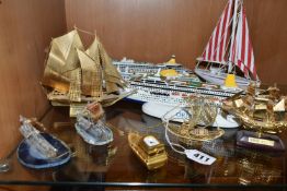 A GROUP OF P&O CRUISES SOUVENIR CRUISE SHIPS, comprising Oriana, Artemis and Oceana, with applied