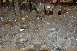 A GROUP OF CUT CRYSTAL AND OTHER GLASS WARE, approximately fifty to sixty pieces to include four