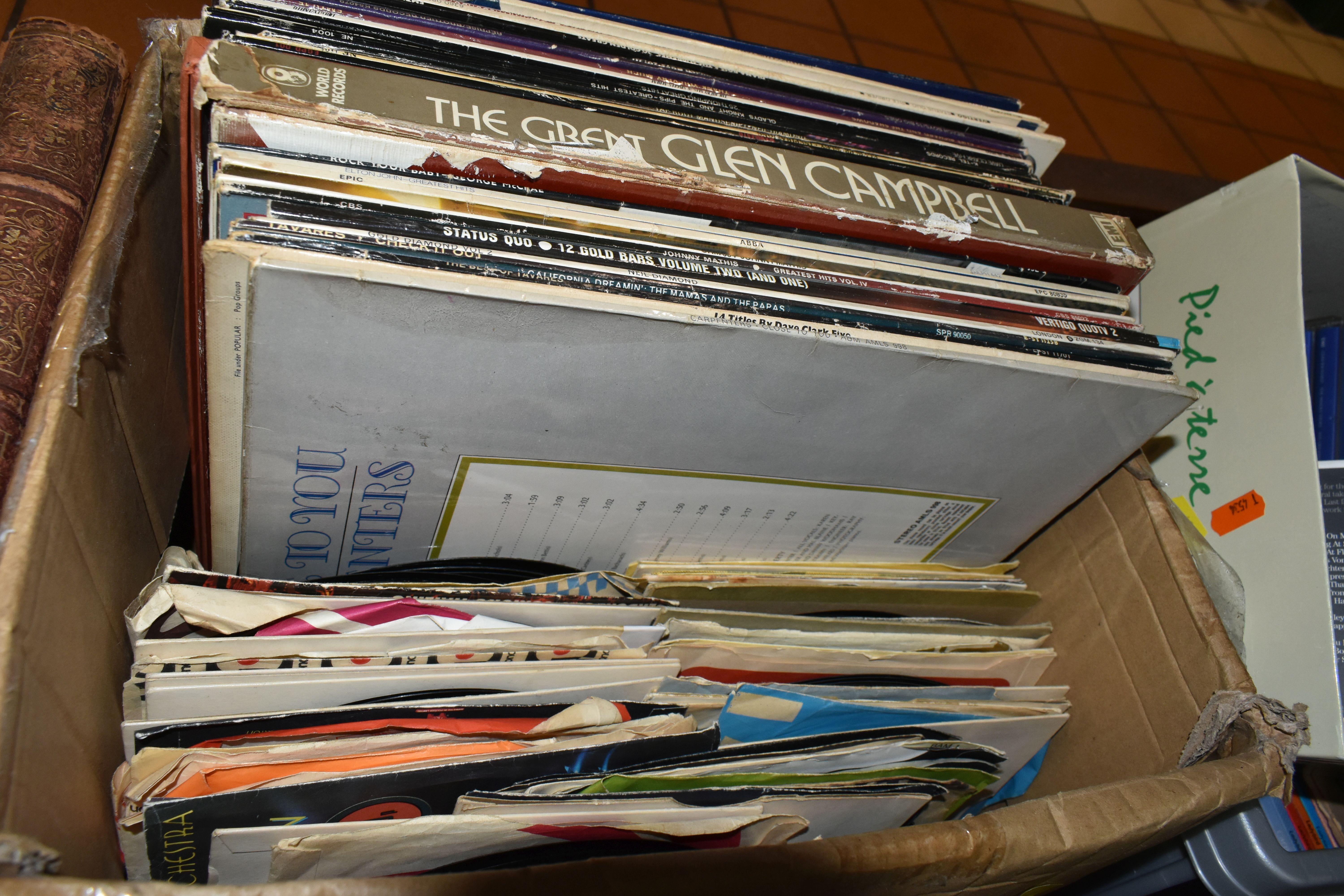 SIX BOXES AND LOOSE CERAMICS, GLASS, RECORDS, BOOKS AND SUNDRY ITEMS, to include over thirty LPs and - Image 8 of 10