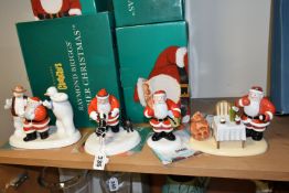 FOUR BOXED LIMITED EDITION COALPORT CHARACTERS - RAYMOND BRIGGS' FATHER CHRISTMAS FIGURES,